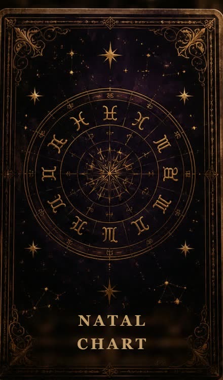Natal Chart card — an astrological wheel