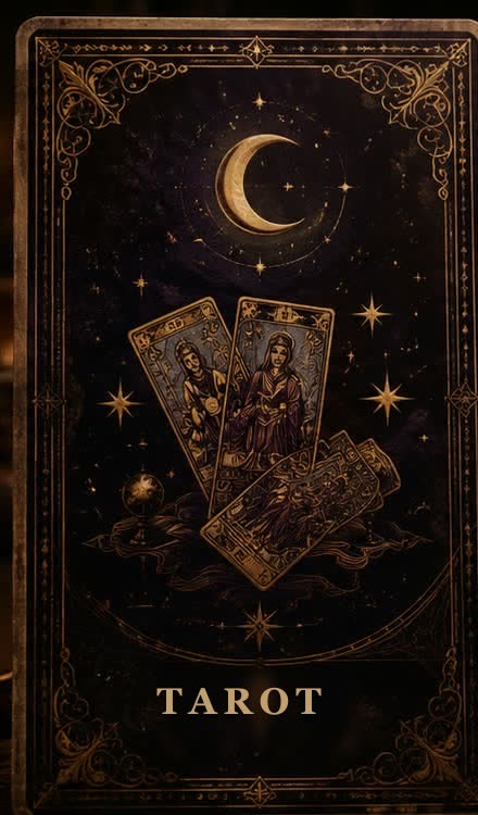 Carta de Tarot — la luna y una baraja de cartas